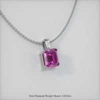 1.14 Ct. Pink Sapphire Pendant, 14K White Gold 2