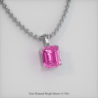 5.04 Ct. Sapphire Pendant, 14K White Gold 2