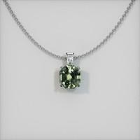 0.52 Ct. Green Sapphire Pendant, 14K White Gold 1