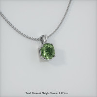 0.52 Ct. Green Sapphire Pendant, 14K White Gold 2