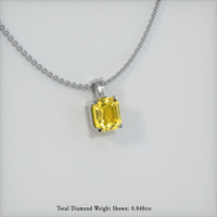 1.41 Ct. Yellow Sapphire Pendant, 14K White Gold 2