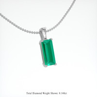1.03 Ct. Emerald Pendant, 18K White Gold 2