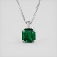 5.12 Ct. Emerald Pendant, 18K White Gold 1