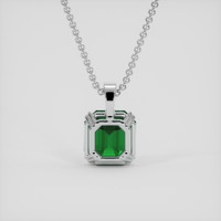 5.12 Ct. Emerald Pendant, 18K White Gold 4