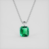 2.67 Ct. Emerald Pendant, 18K White Gold 1