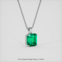 2.67 Ct. Emerald Pendant, 18K White Gold 2