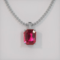 2.00 Ct. Ruby Pendant, 18K White Gold 1