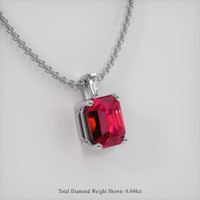 2.00 Ct. Ruby Pendant, 18K White Gold 2