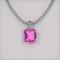 5.04 Ct. Pink Sapphire Pendant, 18K White Gold 1