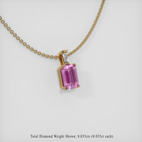 0.69 Ct. Pink Sapphire Pendant, 14K Yellow Gold 2