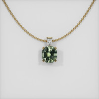 0.52 Ct. Green Sapphire Pendant, 14K Yellow Gold 1