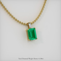 1.33 Ct. Emerald Pendant, 18K Yellow Gold 2
