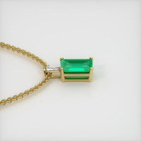 1.33 Ct. Emerald Pendant, 18K Yellow Gold 3