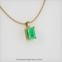 0.42 Ct. Emerald  Pendant - 18K Yellow Gold
