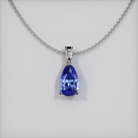 0.58 Ct. Sapphire Pendant, 14K White Gold 1