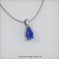 0.58 Ct. Sapphire Pendant, 14K White Gold 2