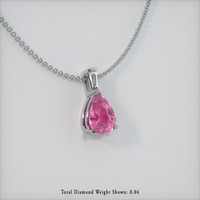0.78 Ct. Sapphire Pendant, 14K White Gold 2