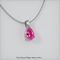 1.24 Ct. Sapphire Pendant, 14K White Gold 2