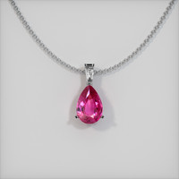 1.25 Ct. Pink Sapphire Pendant, 14K White Gold 1