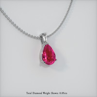 1.25 Ct. Pink Sapphire Pendant, 14K White Gold 2
