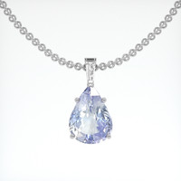 6.14 Ct. Blue Sapphire Pendant, 14K White Gold 1