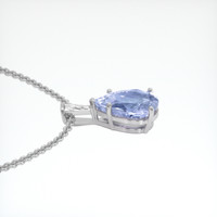 6.14 Ct. Blue Sapphire Pendant, 14K White Gold 3