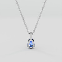 4.21 Ct. Blue Sapphire Pendant, 14K White Gold 4