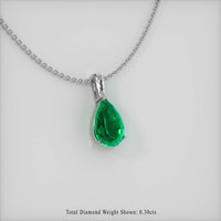 4.95 Ct. Emerald  Pendant - 18K White Gold
