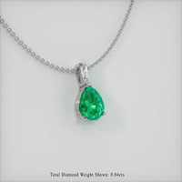 0.61 Ct. Emerald  Pendant - 18K White Gold