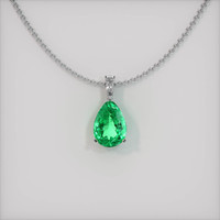 1.72 Ct. Emerald  Pendant - 18K White Gold