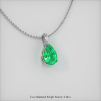 1.72 Ct. Emerald  Pendant - 18K White Gold