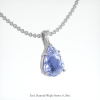 6.14 Ct. Blue Sapphire Pendant, 18K White Gold 2