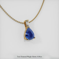 0.45 Ct. Sapphire Pendant, 14K Yellow Gold 2