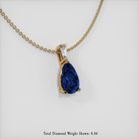 0.58 Ct. Sapphire Pendant, 14K Yellow Gold 2