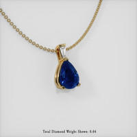 0.75 Ct. Sapphire Pendant, 14K Yellow Gold 2