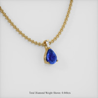 0.86 Ct. Blue Sapphire Pendant, 14K Yellow Gold 2