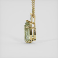 8.09 Ct. Green Prasiolite Pendant, 14K Yellow Gold 3