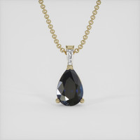 1.09 Ct. Blue Sapphire Pendant, 14K Yellow Gold 1