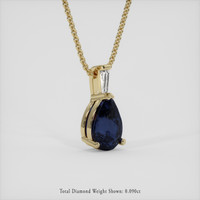 1.09 Ct. Blue Sapphire Pendant, 14K Yellow Gold 2