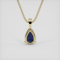 1.09 Ct. Blue Sapphire Pendant, 14K Yellow Gold 4