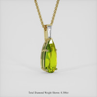 3.87 Ct. Yellowish Green Sapphire Pendant, 14K Yellow Gold 2
