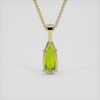 3.87 Ct. Yellowish Green Sapphire Pendant, 14K Yellow Gold 4