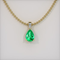 0.46 Ct. Emerald Pendant, 18K Yellow Gold 1