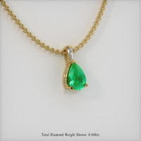 0.46 Ct. Emerald Pendant, 18K Yellow Gold 2