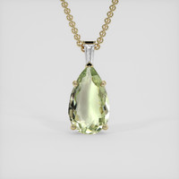 8.09 Ct. Green Prasiolite Pendant, 18K Yellow Gold 1