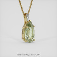 8.09 Ct. Green Prasiolite Pendant, 18K Yellow Gold 2