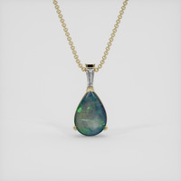 1.42 Ct. Multi Color Opal Pendant, 18K Yellow Gold 1
