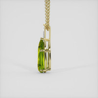 3.87 Ct. Yellowish Green Sapphire Pendant, 18K Yellow Gold 3