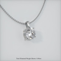 1.50 Ct. White Sapphire Pendant, Platinum 950 2