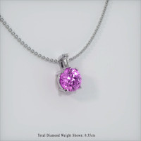 0.72 Ct. Sapphire Pendant, 14K White Gold 2